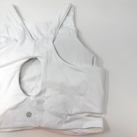 Athleta Conscious Crop Cut Out Sports Bra Crop Top In White Size Large D DD New - Picture 10 of 14